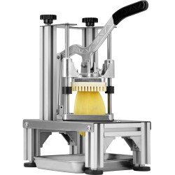 Vihannesleikkuri valualumiinirunko ruostumattomat terät 4 vaihdettavaa terää 0,64 ja 0,95 cm ranskanperunoille