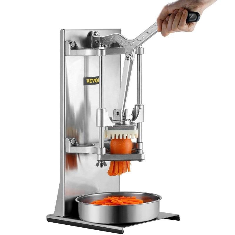 Vihannes- ja hedelmäsilppuri alumiiniseosrunko ruostumattomat terät pidennetty kahva 0,64 ja 0,95 cm