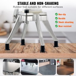 Vihannes- ja hedelmäsilppuri alumiiniseosrunko 304-ruostumattomasta teräksestä valmistettu 1,3 cm terä