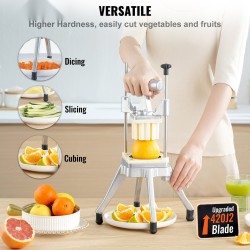 Vihannes- ja hedelmäsilppuri alumiiniseos ja ruostumaton teräs 4 vaihdettavaa terää