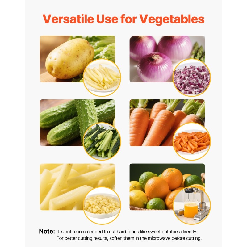 Vipumallinen ranskanperunaleikkuri ruostumattomasta teräksestä 3 vaihdettavaa terälevyä ja mehuterä