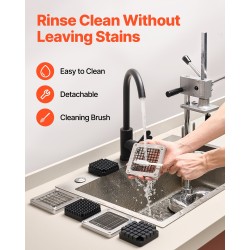 Perunaleikkuri ruostumaton teräs käsikäyttöinen 3 terälevyä 12,7/9,5/6,4 mm