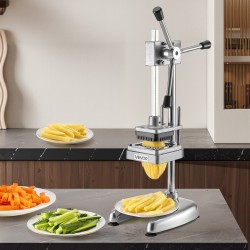 Perunaleikkuri ruostumaton teräs käsikäyttöinen 3 terälevyä 12,7/9,5/6,4 mm