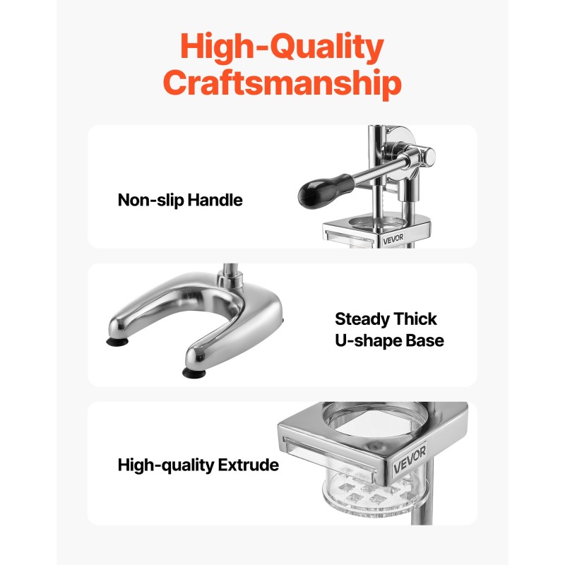 Puristustyyppinen ranskanperunaleikkuri ruostumatonta terästä 590 millimetriä korkea ravintoloihin ja kotiin