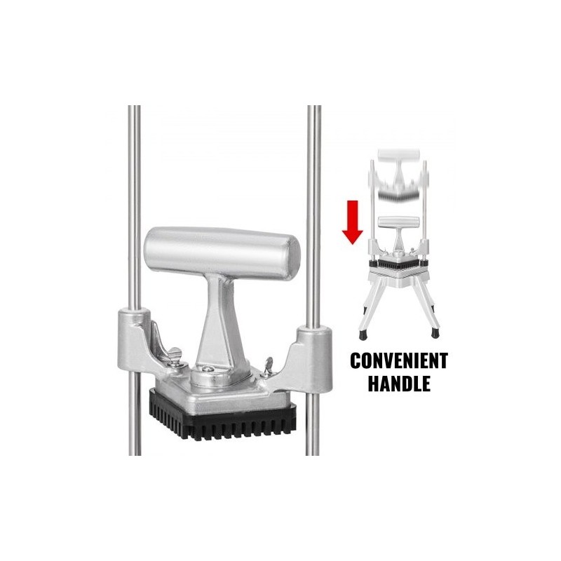 Vihannesleikkuri ammattikäyttöön 1 cm kuutioihin alumiiniseosrunko 304-ruostumaton teräs