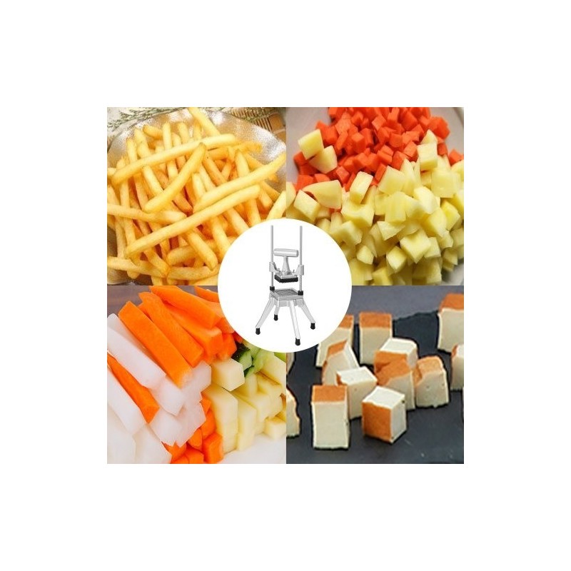 Vihannesleikkuri ammattikäyttöön 1 cm kuutioihin alumiiniseosrunko 304-ruostumaton teräs
