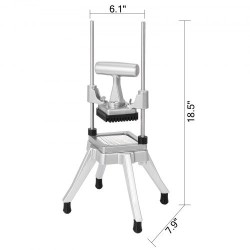 Vihannesleikkuri ammattikäyttöön 1 cm kuutioihin alumiiniseosrunko 304-ruostumaton teräs