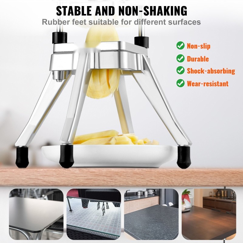 Vihannes- ja hedelmäsilppuri alumiiniseosrunko ruostumattomat terät 3/8 tuuman ammattikäyttöön