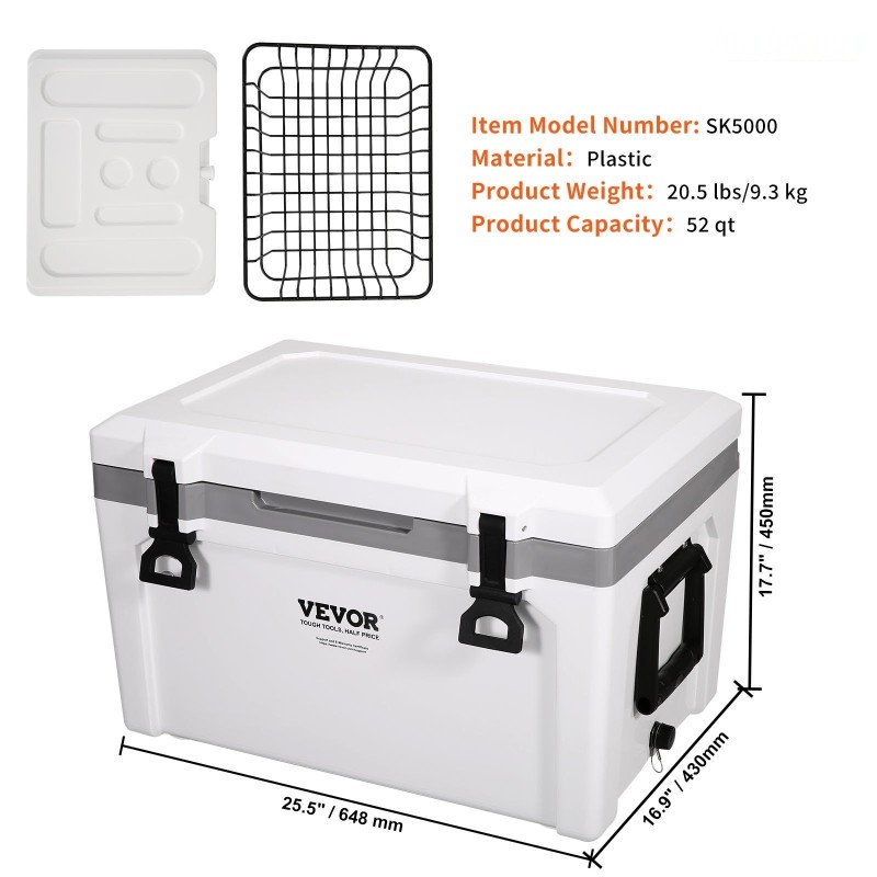 Muovinen kova kylmälaatikko noin 50 tölkille retkeilyyn