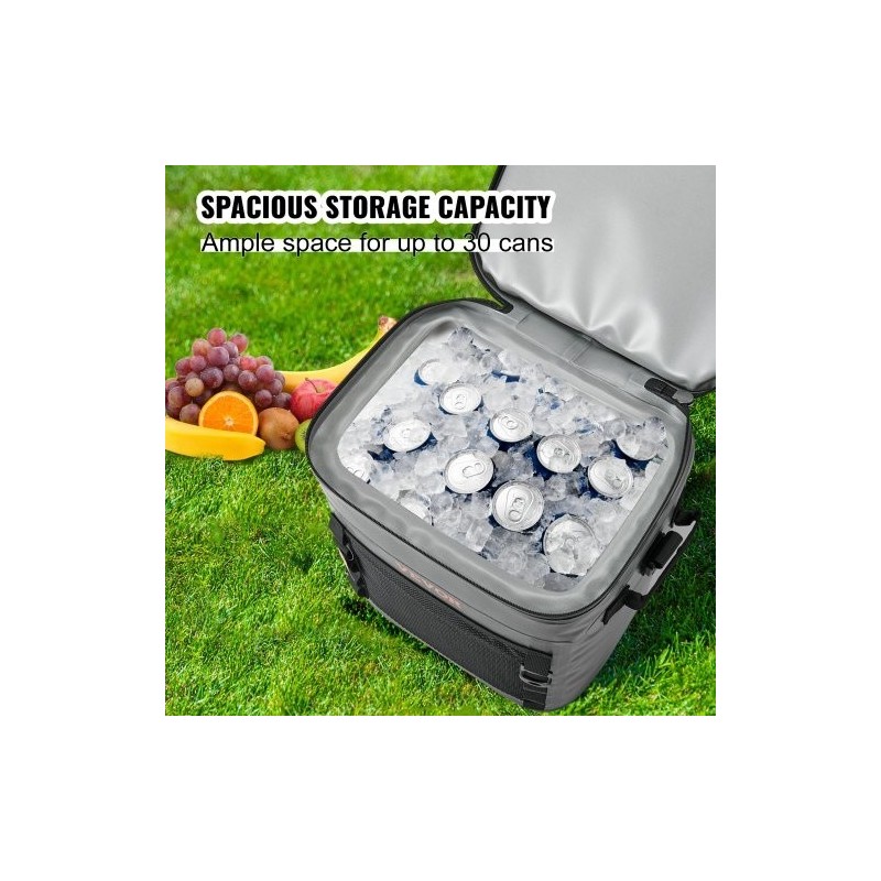 Pehmeä kylmälaukku TPU840D-nailon eristetty vedenpitävä 30 tölkkiä koko 360x280x395 mm ulkoiluun