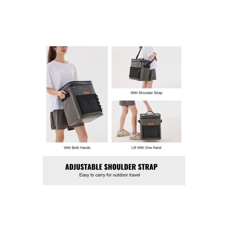 Pehmeä kylmälaukku TPU840D-nailon eristetty vedenpitävä 30 tölkkiä koko 360x280x395 mm ulkoiluun