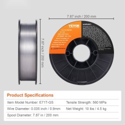 Flux-ytiminen kaasuton hitsauslanka hiiliteräkselle 0,9 mm 4,5 kg E71T-GS