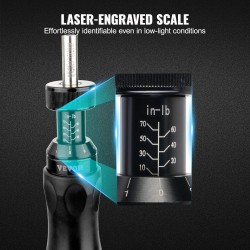 Momenttimeisseli alumiiniseosrunko 1/4-tuuman kärki 1,13–7,91 N·m 0,1 N·m askel