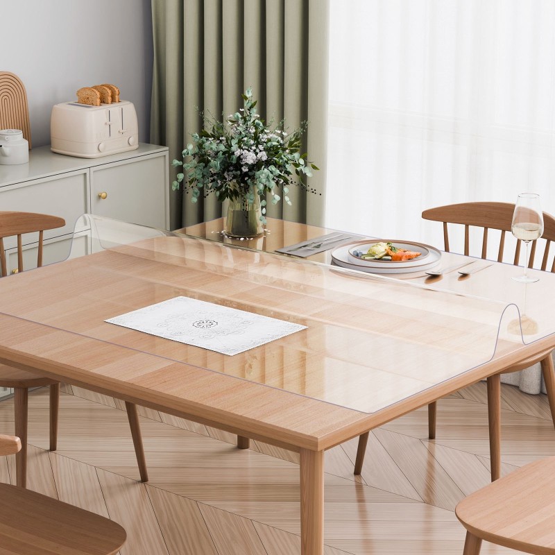 Pöydänsuoja läpinäkyvä PVC neliö 1219 x 1219 mm 1,5 mm paksu