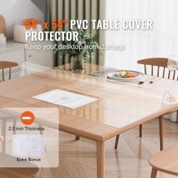 PVC-pöydänsuoja neliö 1372 x 1372 mm 2 mm paksu läpinäkyvä leikattavissa