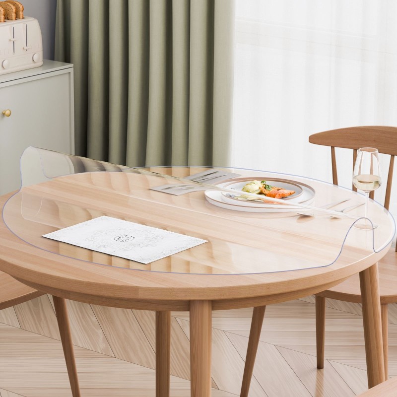 PVC pöydänsuojus pyöreä halkaisija 1219 mm 2 mm läpinäkyvä