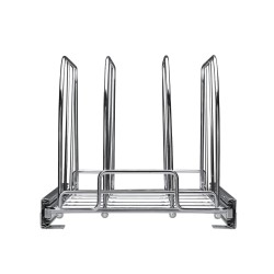 Ulosvedettävä pannujen ja kattiloiden teline hiiliteräksestä kolmiosaisella kuulaohjatulla liukukiskolla kromipinnoitettu