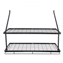 Seinäasennettava hiiliteräksinen kattila ja pannuhylly 762 mm 12 S-koukkua 24,9 kg kantavuus