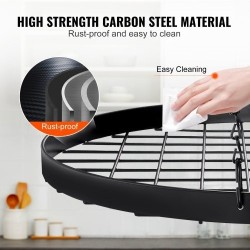 Kattoon asennettava hiiliteräksinen 32 tuuman kattilateline 36 kg kantokyky 12 S-koukkua