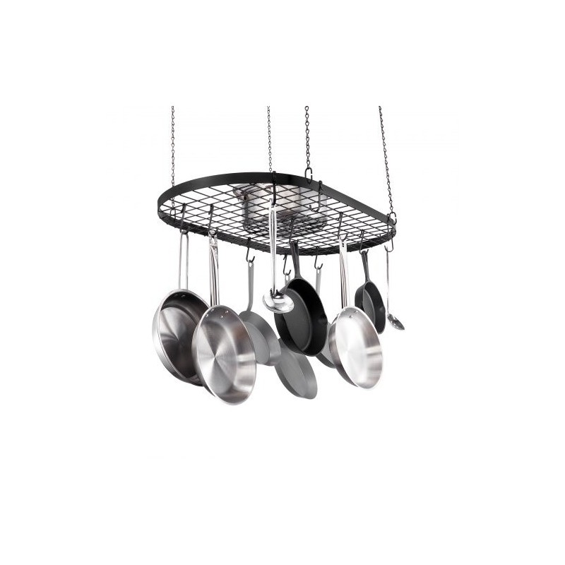 Kattoon asennettava hiiliteräksinen 32 tuuman kattilateline 36 kg kantokyky 12 S-koukkua