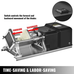 Sähköinen perunaleikkuri elintarvikekelpoinen ruostumaton teräs 4 teräsmuottia 6–13 mm