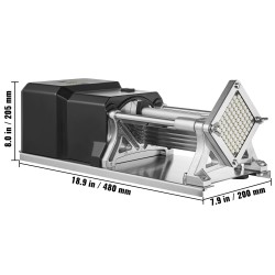 Sähköinen perunaleikkuri elintarvikekelpoinen ruostumaton teräs 4 teräsmuottia 6–13 mm