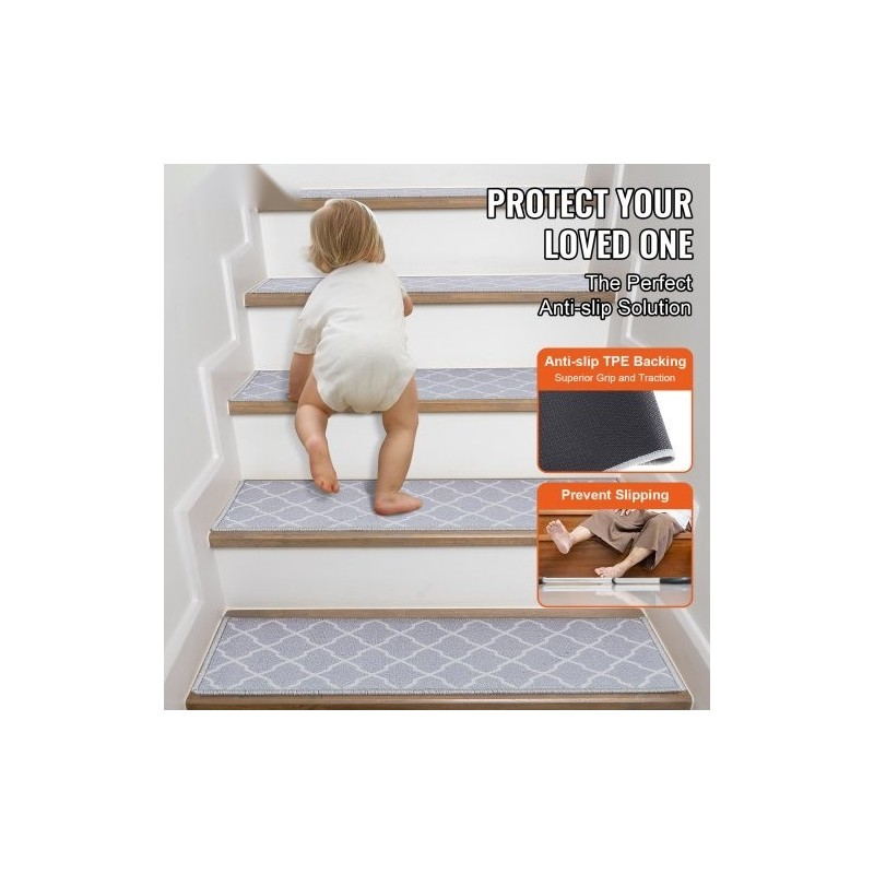 Portaiden liukuestematto polypropeenikuitu 711 x 229 mm 15 kpl vaaleanharmaa