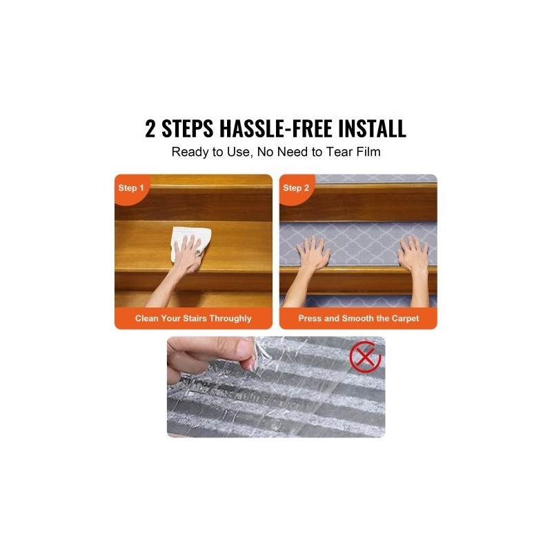 Portaiden liukuestematto polypropeenikuitu 711 x 229 mm 15 kpl vaaleanharmaa