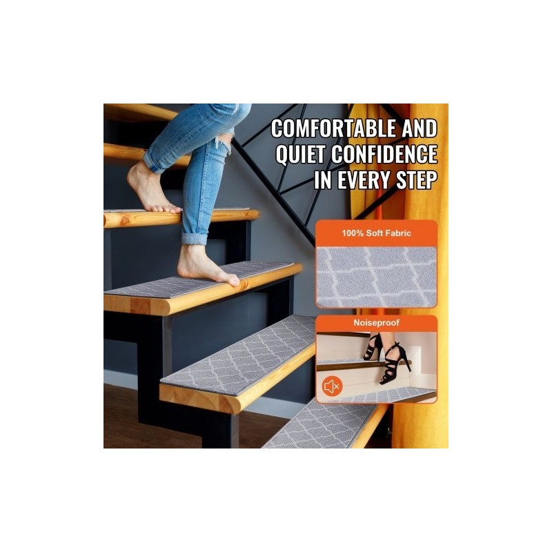 Portaiden liukuestematto polypropeenikuitu 711 x 229 mm 15 kpl vaaleanharmaa