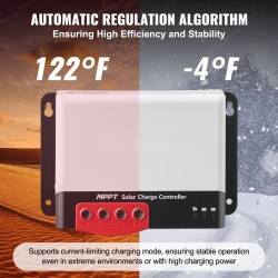 MPPT-lataussäädin 30A 12V ja 24V automaattinen tunnistus Bluetooth-moduulilla 98% hyötysuhde