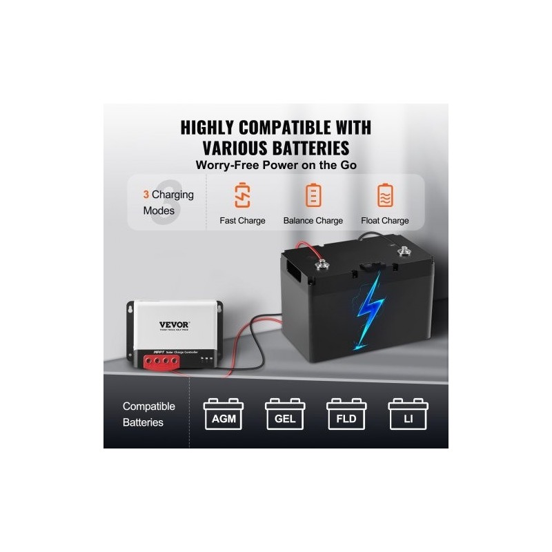 Aurinkolataussäädin MPPT 40A 12V/24V automaattinen Bluetooth AGM Geeli Litium