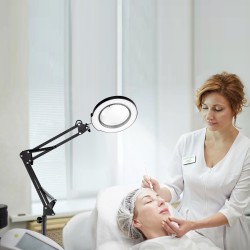 Lattiasuurennuslamppu 5x suurennus lasilinssi 110 mm säädettävä varsi LED 5 väriä