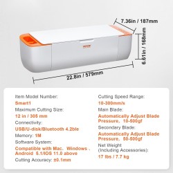 Pöytämallinen vinyylileikkuri Bluetoothilla 305 mm leikkausalue yli 100 materiaalille automaattinen teränpaineen säätö