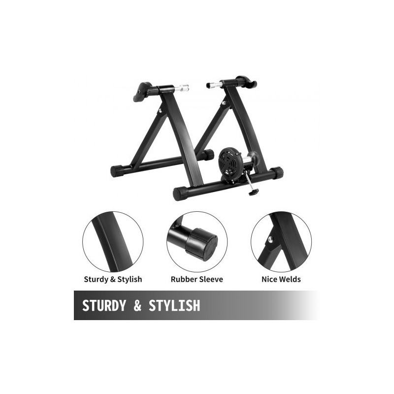 Magneettinen pyörätraineri teräsrunko kokoontaitettava kahdeksanportainen vastus sopii 26–29 tuuman renkaisiin