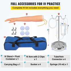 Harjoittelukäsi kanylointiin ja verinäytteenottoon lateksiverisuonet vaihdettavat osat säädettävä teline kuljetuslaukku