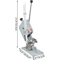 Makkaraklipsauskone kromipinnoitettu teräs pöytämalli 37x19x57 cm 13 kg 5000 klipsiä