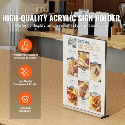 Akryylinen pöytäesiteteline T-muotoinen kaksipuolinen 223 x 279 mm 6 kpl