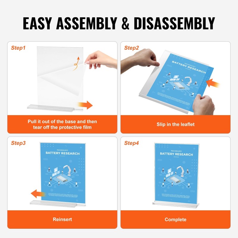 Akryylinen pöytäesiteteline T-muotoinen kaksipuolinen 223 x 279 mm 6 kpl