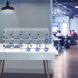 Puhelinsäilytyslokero akryyli 10 lokeroa läpinäkyvä seinä tai pöytäasennus lukot ja avaimet