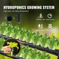 Hydroponinen PVC-muovinen kasvatusjärjestelmä 36 kasvupaikkaa 4 tasoa tummanharmaa ajastimella
