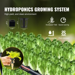 Hydroponinen PVC kasvatusjärjestelmä 72 kasvupaikkaa 2 kerrosta tummanharmaa ajastimella korit sienet