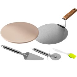 Pizzauunisarja ruostumatonta terästä 33 cm kordieriittinen pizzakivi sopii 22-tuumaisiin grilleihin
