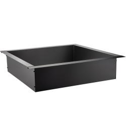 Neliöinen terästulipesärengas mustalla pinnoitteella 30 x 30 tuumaa mukana pihdit