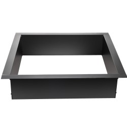 Neliöinen terästulipesärengas mustalla pinnoitteella 30 x 30 tuumaa mukana pihdit