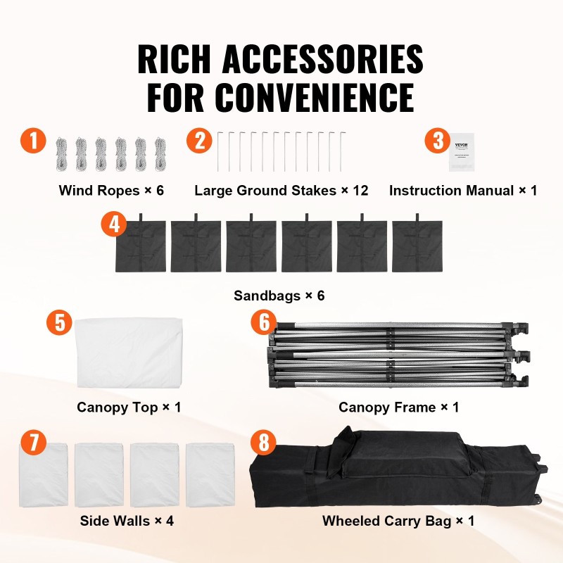 Paviljonkiteltta 500D polyuretaanipinnoitettu kangas 3,05×6,10 m valkoinen irrotettavat sivuseinät säilytyspussi