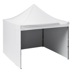 Taitettava paviljonkiteltta 304,8 x 304,8 cm valkoinen 500D PU-kuomu sivuseinät säilytyslaukku