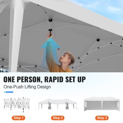 Kokoontaittuva katos rautaputkirunko 5,9 x 2,96 m kahdella ikkunalla