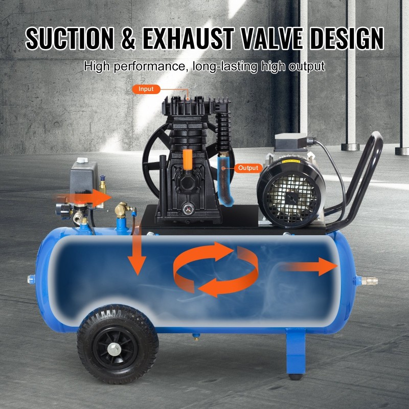 Kompressoripää öljyvoideltu hihnakäyttöinen 3 hv kaksoissylinterinen 164 l/min 8 bar