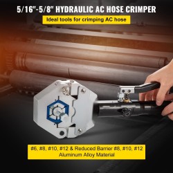 Käsikäyttöinen hydraulinen letkupuristin letkukoot 5/16–5/8 tuumaa alumiiniseosrunko 7 leukasarjaa