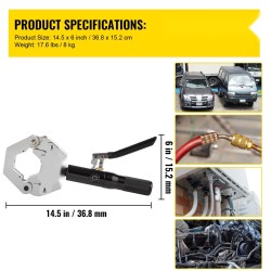 Käsikäyttöinen hydraulinen letkupuristin letkukoot 5/16–5/8 tuumaa alumiiniseosrunko 7 leukasarjaa